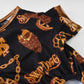 A close up of the Off The Chain Deluxe Pet PJs sublimated design and metallic trim.