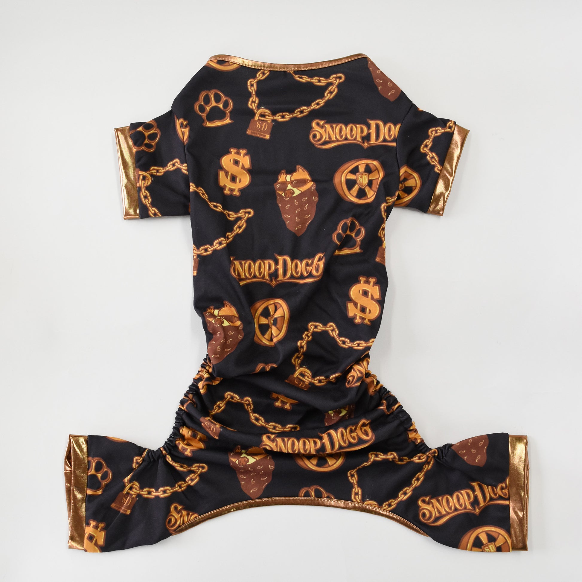 Product flat lay of the Off The Chain Deluxe Pet PJs.