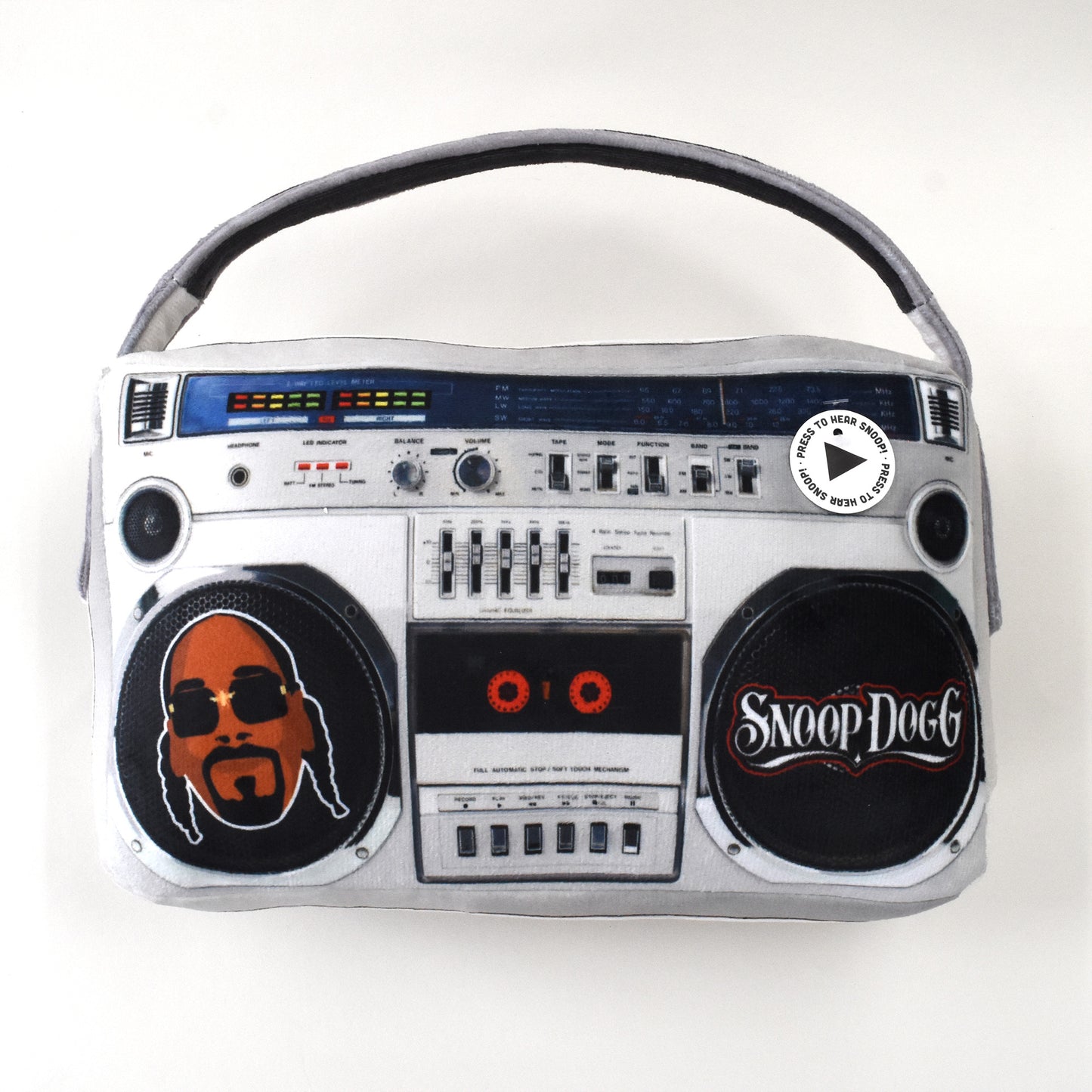 Product flat lay of the front of the Deluxe Boom Box Pet Toy.